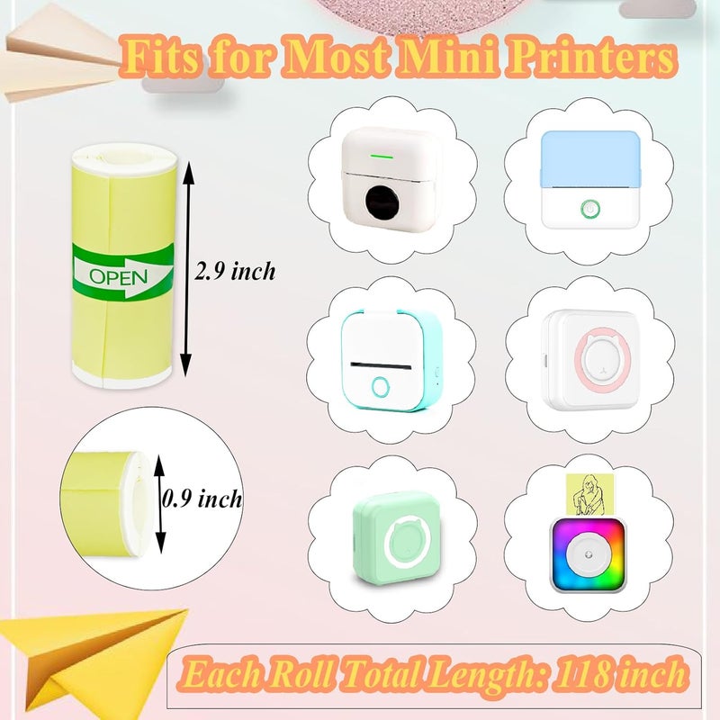 OMGFUNAA 16 Rolls Self-Adhesive Mini Printer Sticker Paper - 10 White & 6 Vibrant Colors for M02/T02 Printers (Remove Inner Paper Holder), Thermal Sticker Paper Continious Labels for Study Notes & Scrapbooking - Image 4